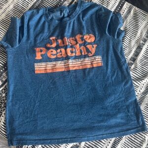 SHEIN Blue and Orange Graphic Tee